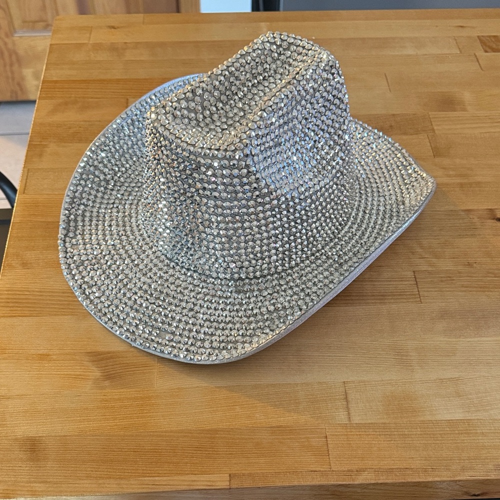 Silver Rhinestone Cowboy Hat